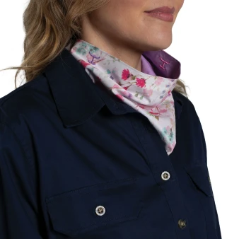 Just Country Double Sided Carlee Scarf - Orchid/White Wildflowers
