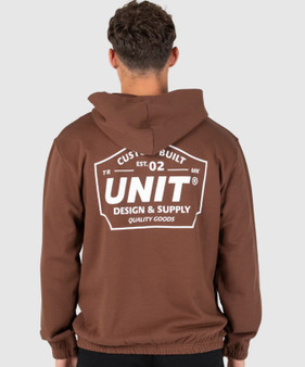 Unit Mens Hoodie Fleece - Brown