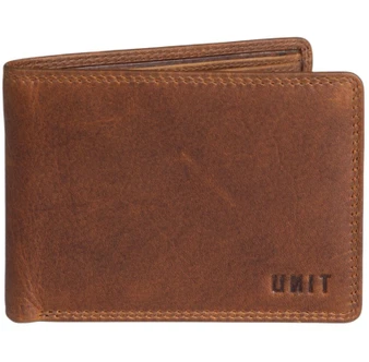 Unit Mens Wallet Leather Bi Fold Classic - Black