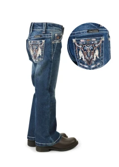 Pure Western Girls Bettina Boot Cut Jeans - Old Indigo