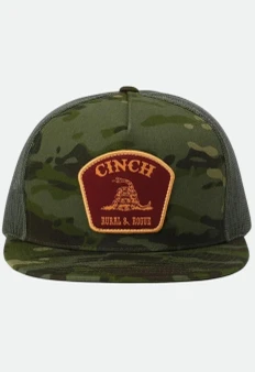 Cinch Mens Camo Trucker Cap -  Olive Green