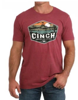 Cinch Mens Graphic S/S Tee - Burgundy