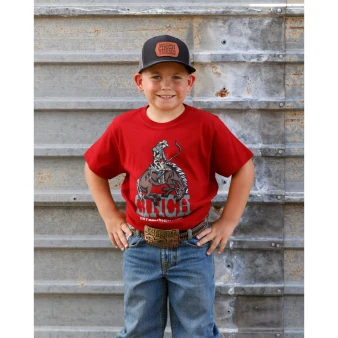 Cinch Youth Boys Graphic T-Shirt -  Burgundy Red