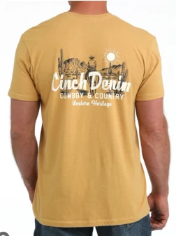 Cinch Mens Graphic Tee S/S - Gold