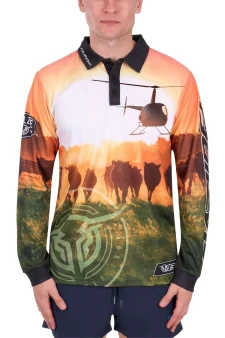 Bullzye Mens Orion L/S Fishing Shirt  - Multi