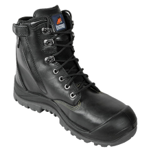 Black High Leg ZipSider Boot w/ Scuff Cap