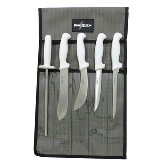 SICUT 6 Piece All Purpose Knife Package White Handle