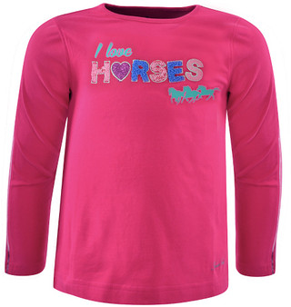 ON SALE Thomas Cook Girls I Love Horses L/S Top - Deep Pink