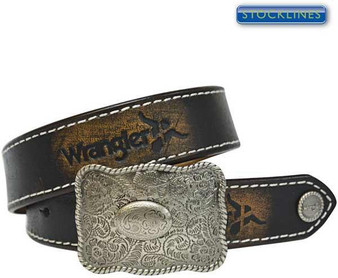 Wrangler Kids Abrasion Logo Belt - Brown