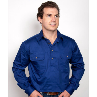 Just Country Cameron Work Shirt - Cobalt