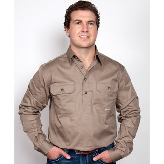 Just Country Cameron Men's Work Shirt - Brown