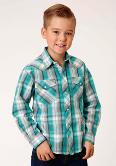 Boy's Roper West Made Collection Shirt Blue