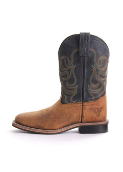 Pure Western Boys Cole Boot- Oil Distressed Rust/Navy