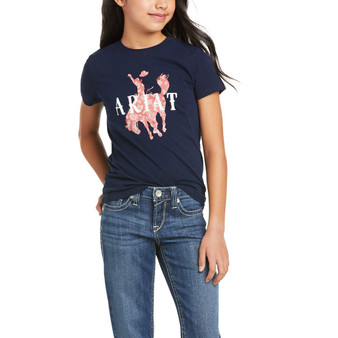 ON SALE Ariat Girls Real Unbridled SS Tee Catamaran - Navy