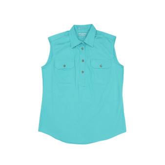 Just Country Kerry Sleeveless Work Shirt Turquoise