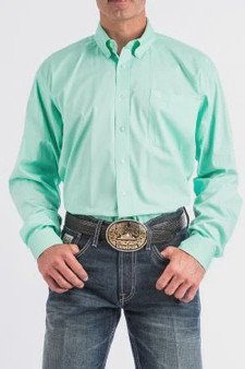ON SALE Cinch Men's L/S Button Down Shirt Solid Mint