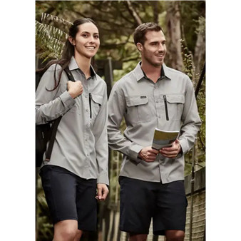 Syzmik Men's Outdoor L/S Shirt - Stone