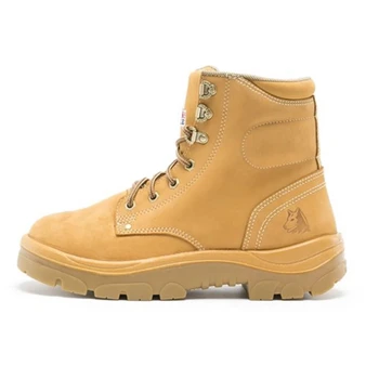 Steel Blue Argyle Lace Up ST Workboots  - Wheat