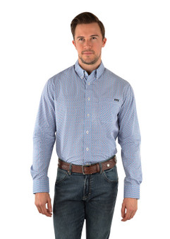 Wrangler Men's Hudson L/S Shirt - Navy/Red