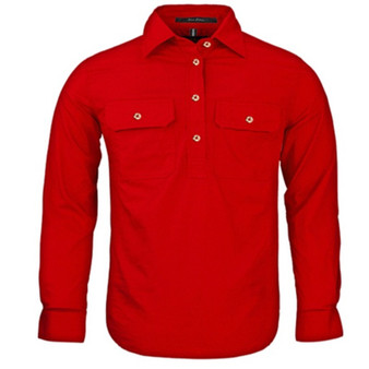 Pilbara Women's Closed Front L/S Shirt - Red