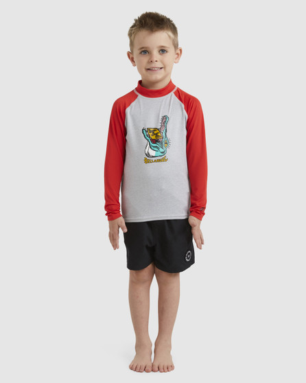 ON SALE Billabong  Boys GROMS STRAYA RF L/S - Red/Gray