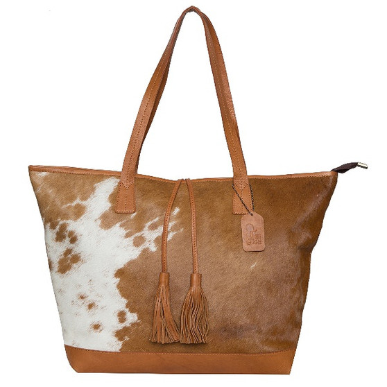 The Design Edge Women's Open Cowhide Tote Bag - Assorted Colours