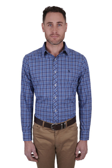 Thomas Cook Mens Angus Tailored L/S Shirt Navy/Blue