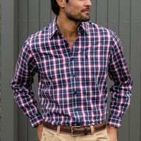 Thomas Cook Mens Colby L/S Western Shirt Navy/Red