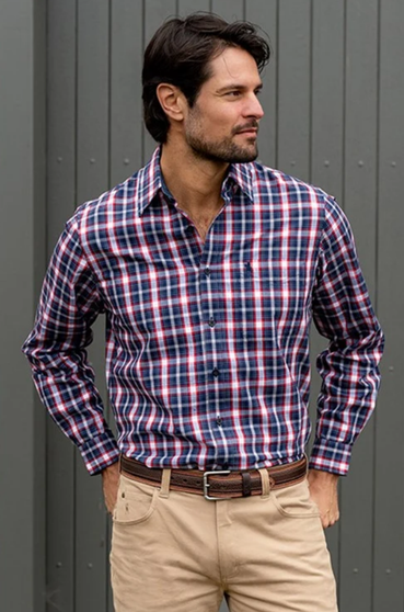 Thomas Cook Mens Colby L/S Western Shirt Navy/Red