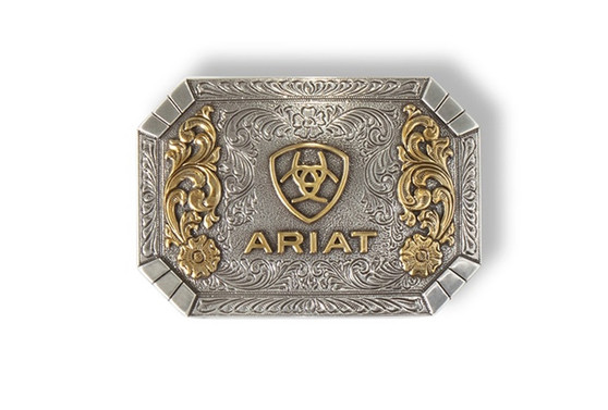 Ariat Rectangle Floral Emblem Buckle