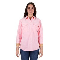 Hard Slog Womens Jas H/Plkt L/S Shirt Pink