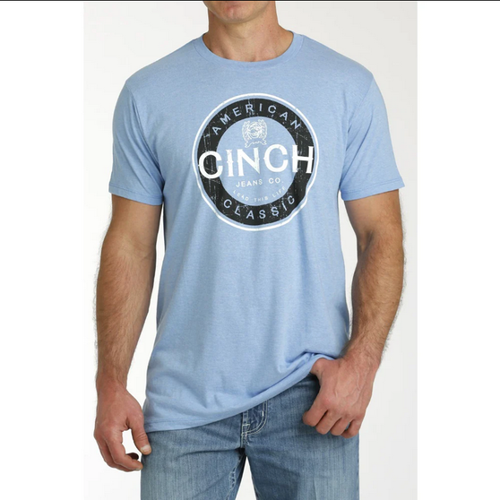 Cinch Men's Logo Tee Light Blue