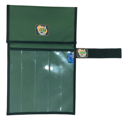 AOS Canvas Green Knife Wrap Clear Front