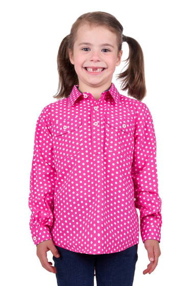 Hard Slog Kid's Kelly 1/2 Pkt LS - Pink