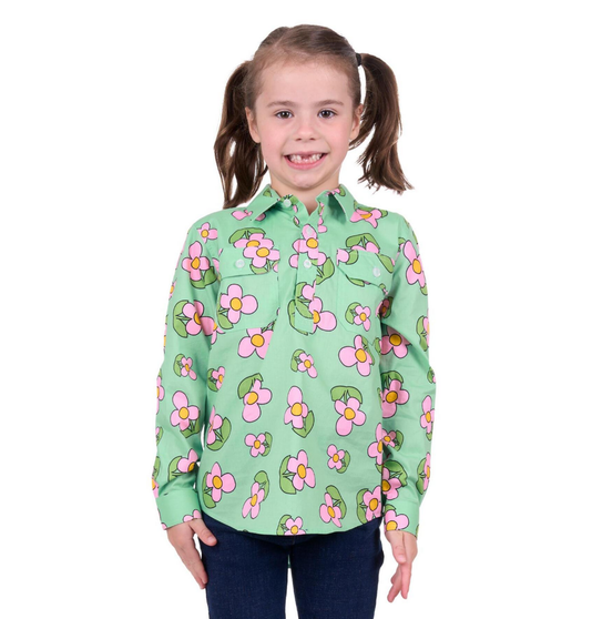 Hard Slog Kid's Candy 1/2 PLKT L/S Shirt - Green