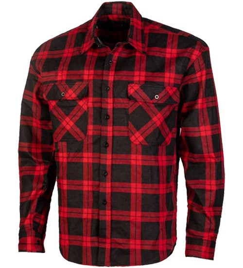 ON SALE Pilbara Collection Men's Flannelette Shirt Open Front - Red/Black