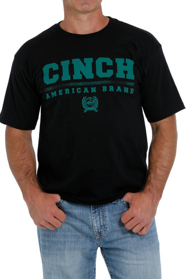 Cinch Men's Crew Neck Logo Tee - Black