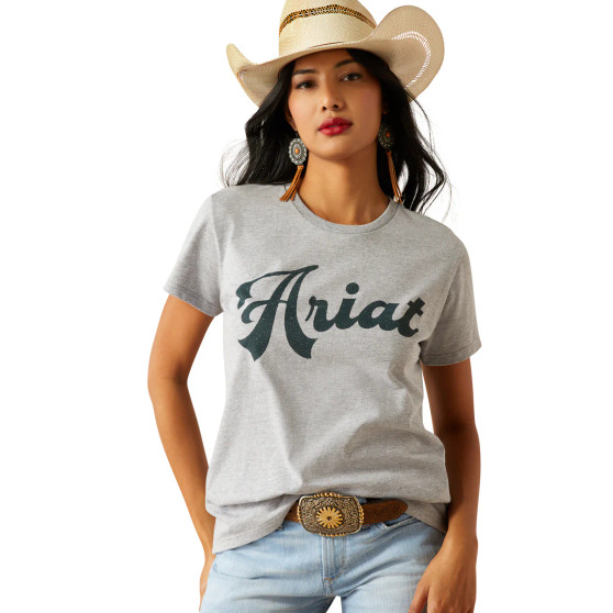 ON SALE Ariat Women's Old School Script Tee - Grey Heather