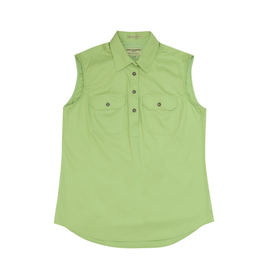 Just Country Kerry Sleeveless Work Shirt Lime Green