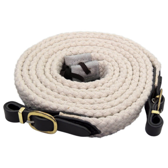ON SALE Toowoomba Saddlery Reins 1" (25mm) Tubular Cotton White