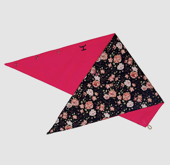 Just Country Womens Double Sided Carlee Scarf  - Navy Peonies/Hot Pink