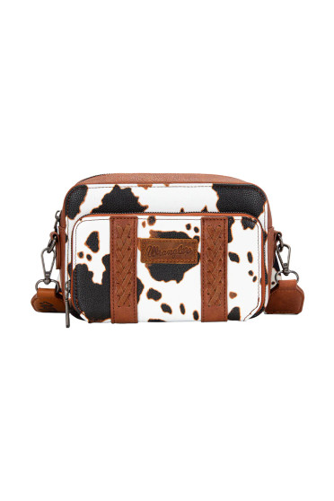 Wrangler Women's Cow Print Small Crossbody Bag - Dark Tan