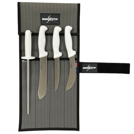Sicut Butcher Knife Pack White Glow Handles