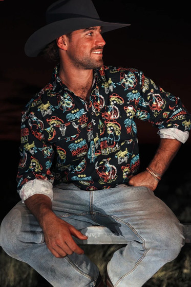 Ringers Western Men's  The Dyno Mens Limited  Edition Work Shirt - Black / Multi