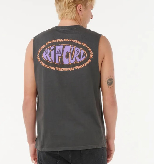 Rip Curl Men's De Oval Muscle Tee - Washed Black
