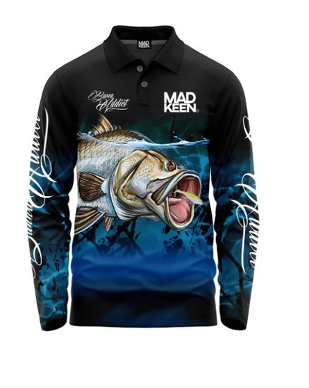 Mad Keen Men's Barra Blue Fishing Shirt - Blue