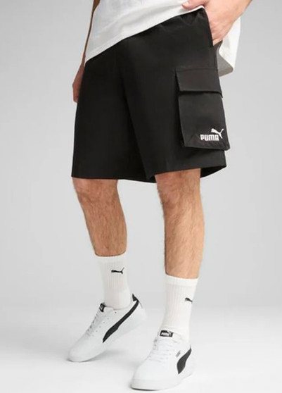 Puma Men's ESS No. 1 Logo Woven Cargo Shorts - Black