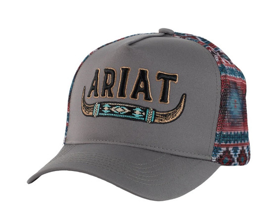 Ariat  Long Horn Trucker Cap - Grey