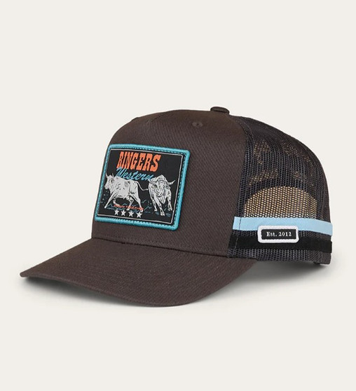 Ringers Western Stickin Together Deep Fit Trucker  Cap - Charcoal/Blue
