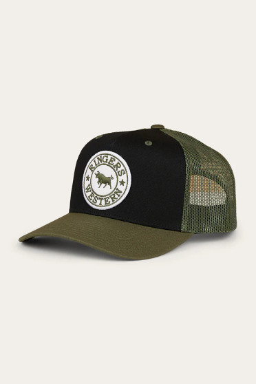 Ringers Western Signature Bull Trucker Cap - Army/ Black